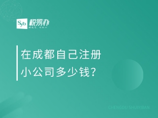 在成都自己注册小公司多少钱？